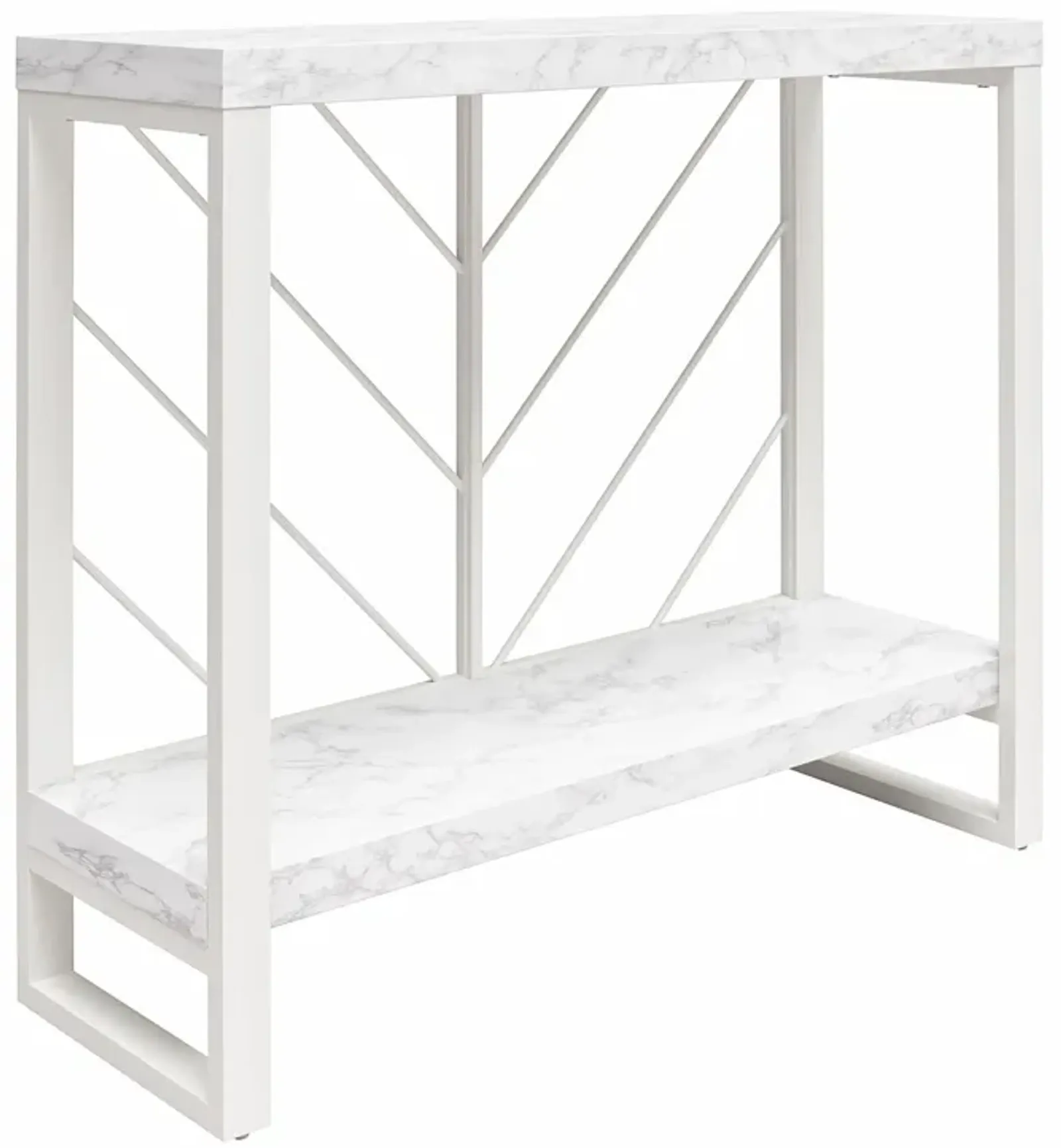 Brielle Console Table with 2 Shelves and Metal Base