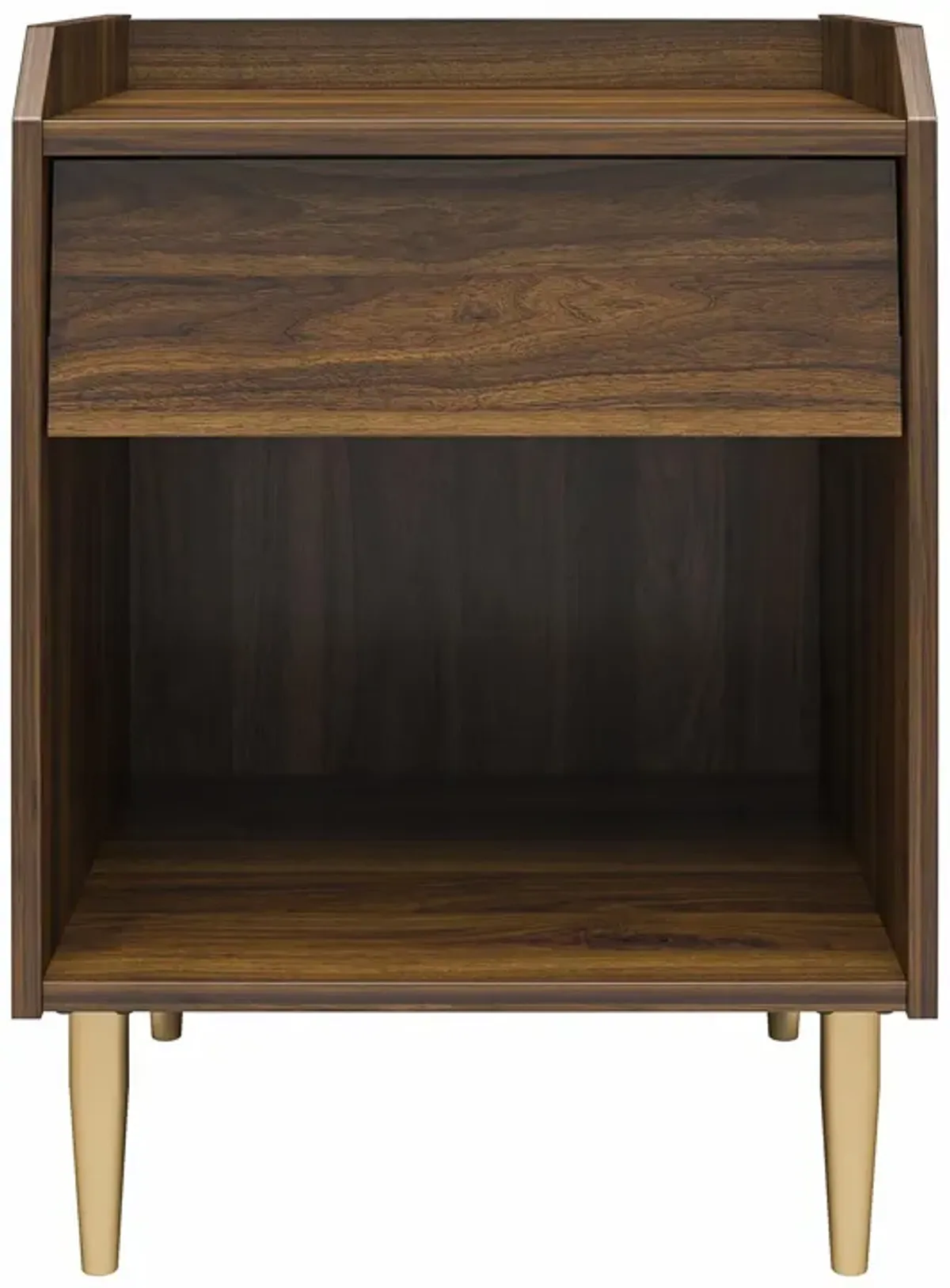 Remy Nightstand with 1 Drawer and Tapered Brassy Gold Legs