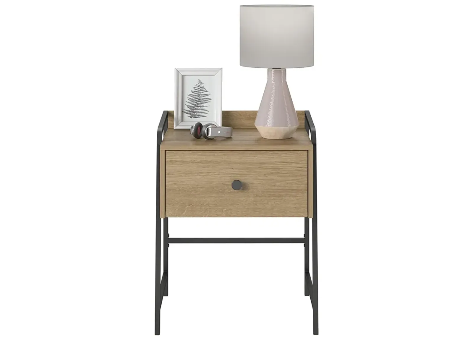 Bushwick Nightstand with 1 Drawer and Metal Frame