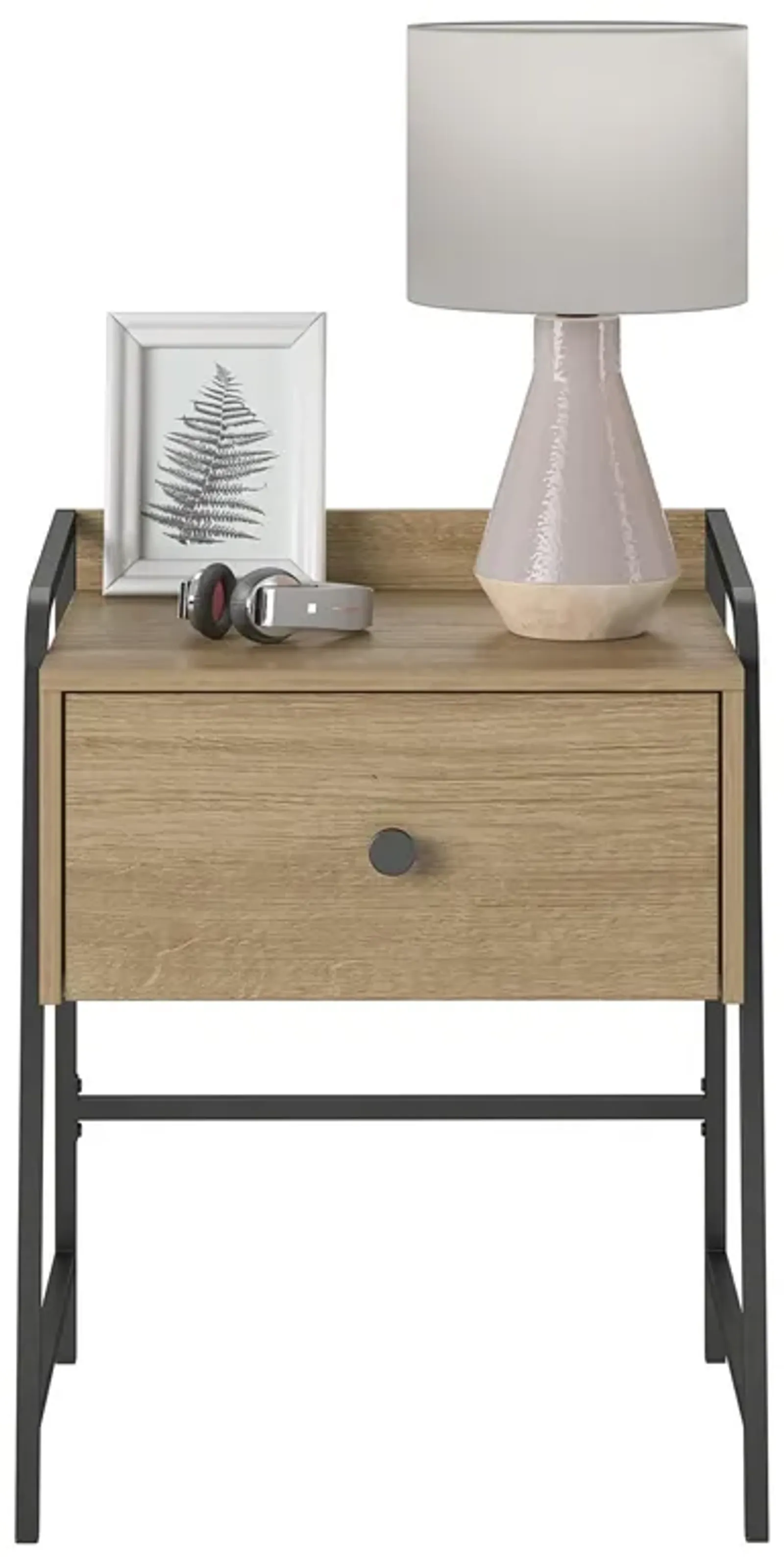 Bushwick Nightstand with 1 Drawer and Metal Frame