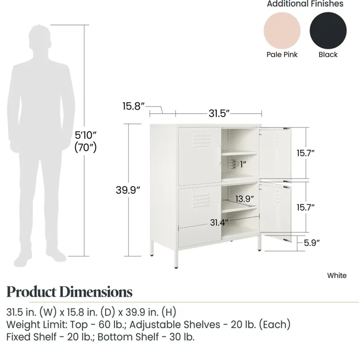 Shadwick 4 Door Metal Locker Style Accent Storage Cabinet