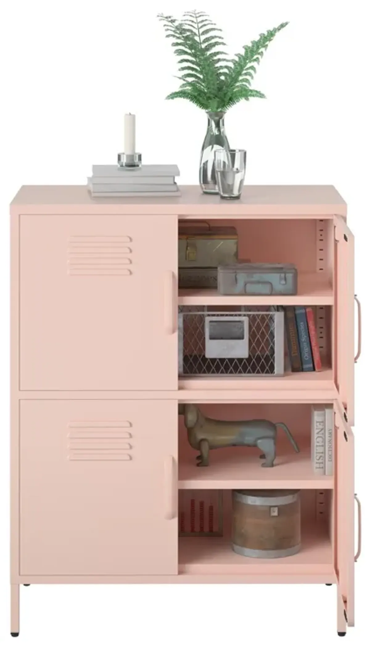 Shadwick 4 Door Metal Locker Style Accent Storage Cabinet