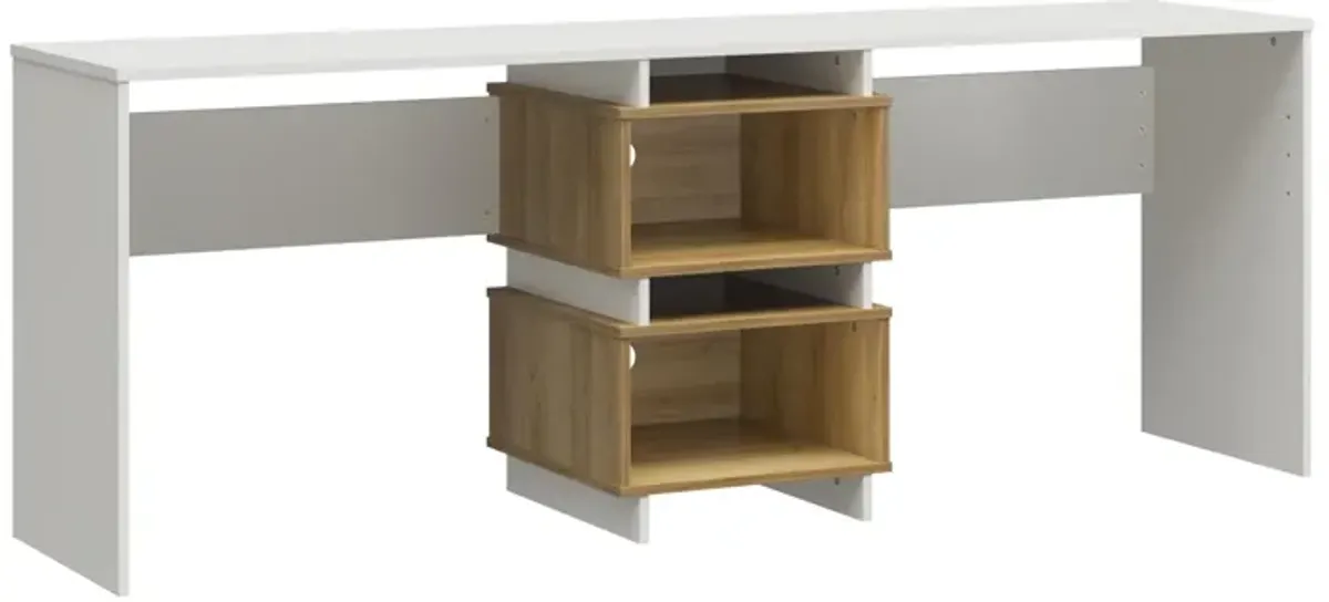 Nelson 2 Way Desk for 2 Work Stations with Cubbies or an L-Shaped Desk