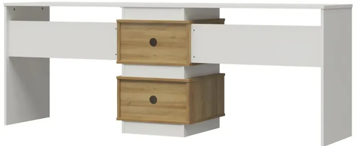 Nelson 2 Way Desk for 2 Work Stations with Cubbies or an L-Shaped Desk