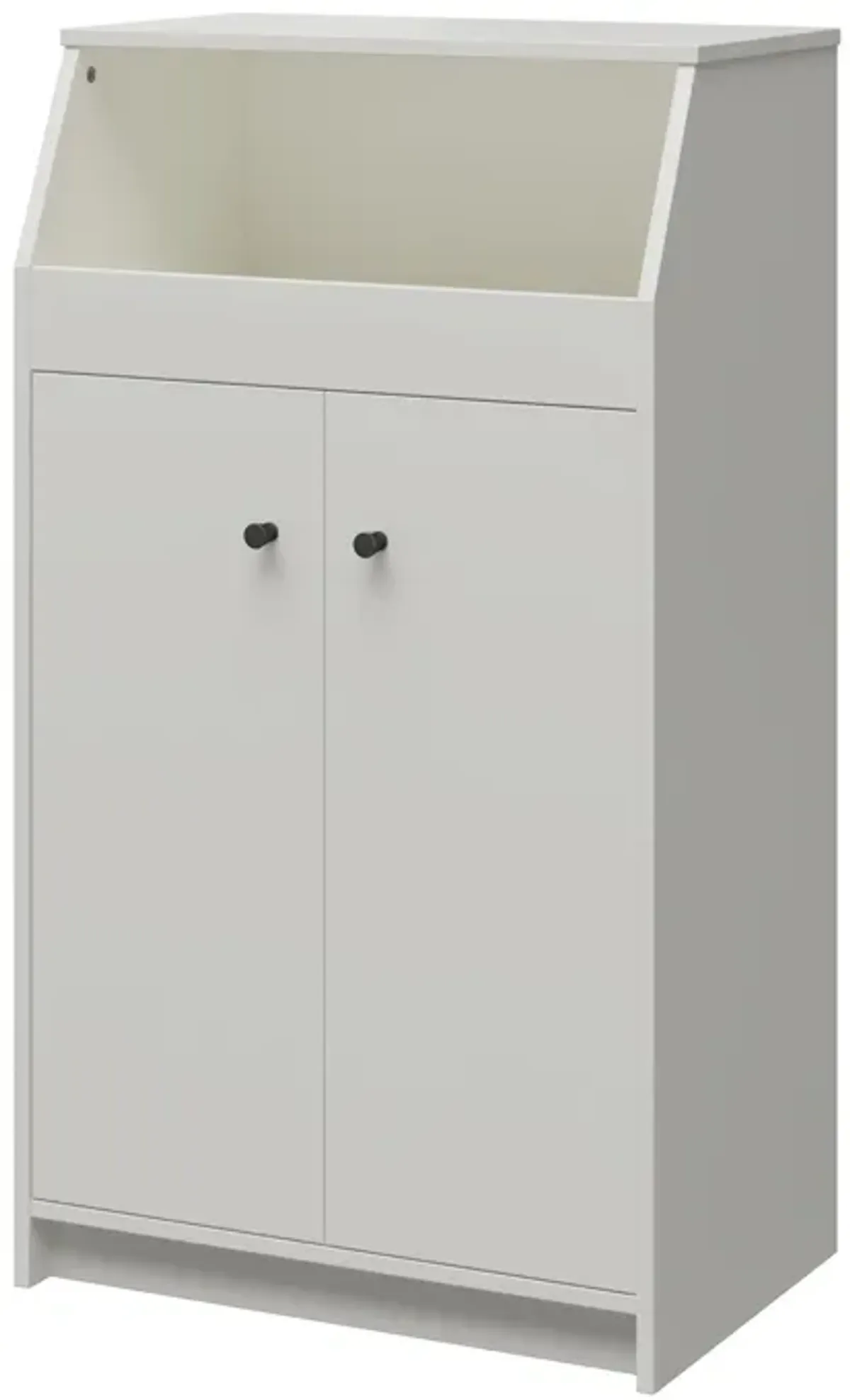 The Loft 2 Door Storage Tower with a Large Open Cubby and 2 Shelves