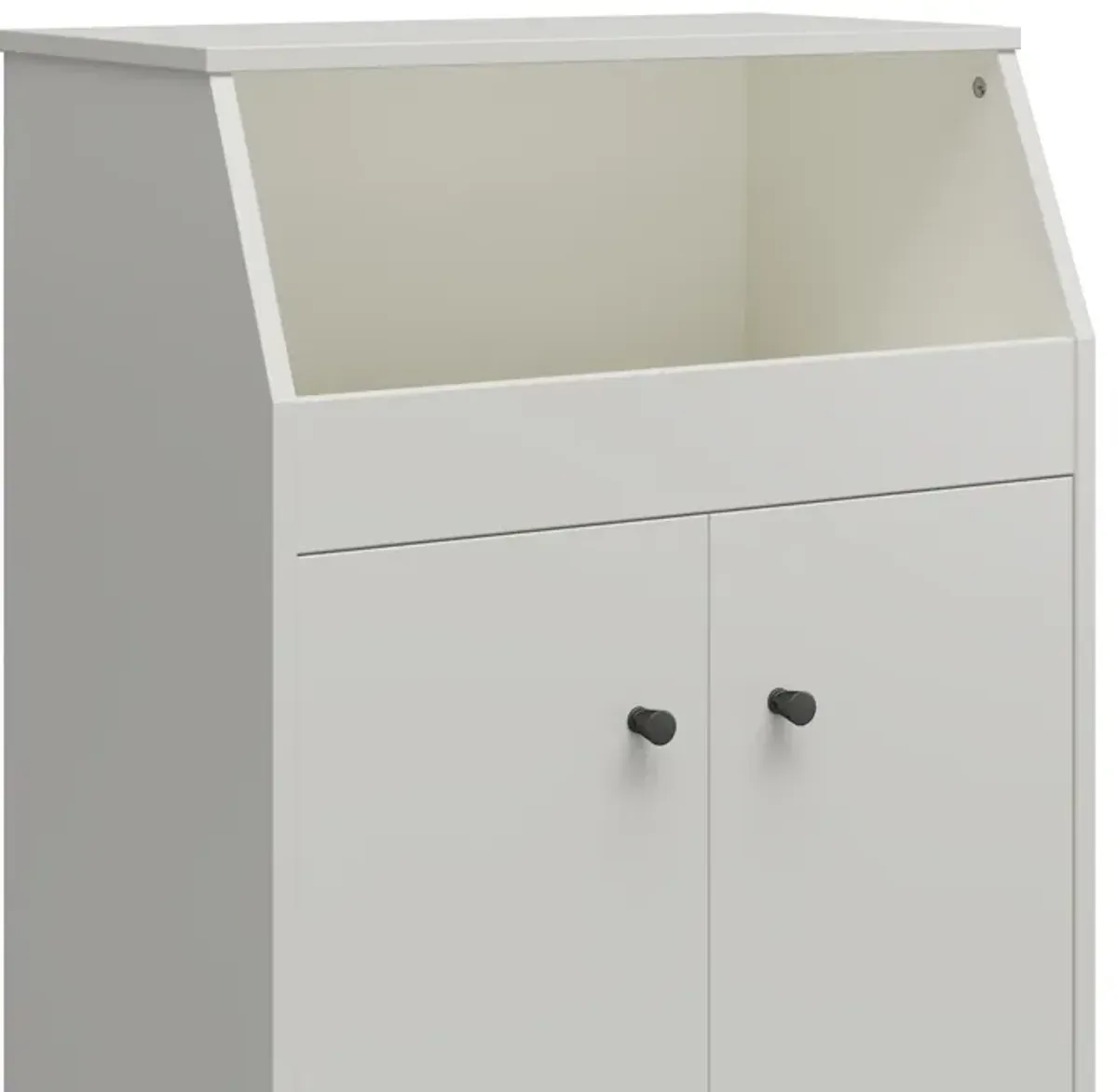 The Loft 2 Door Storage Tower with a Large Open Cubby and 2 Shelves