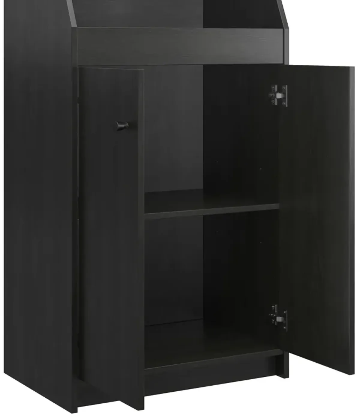 The Loft 2 Door Storage Tower with a Large Open Cubby and 2 Shelves