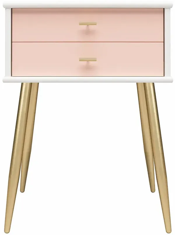 Valentina 1 Drawer Nightstand with Gold Accents