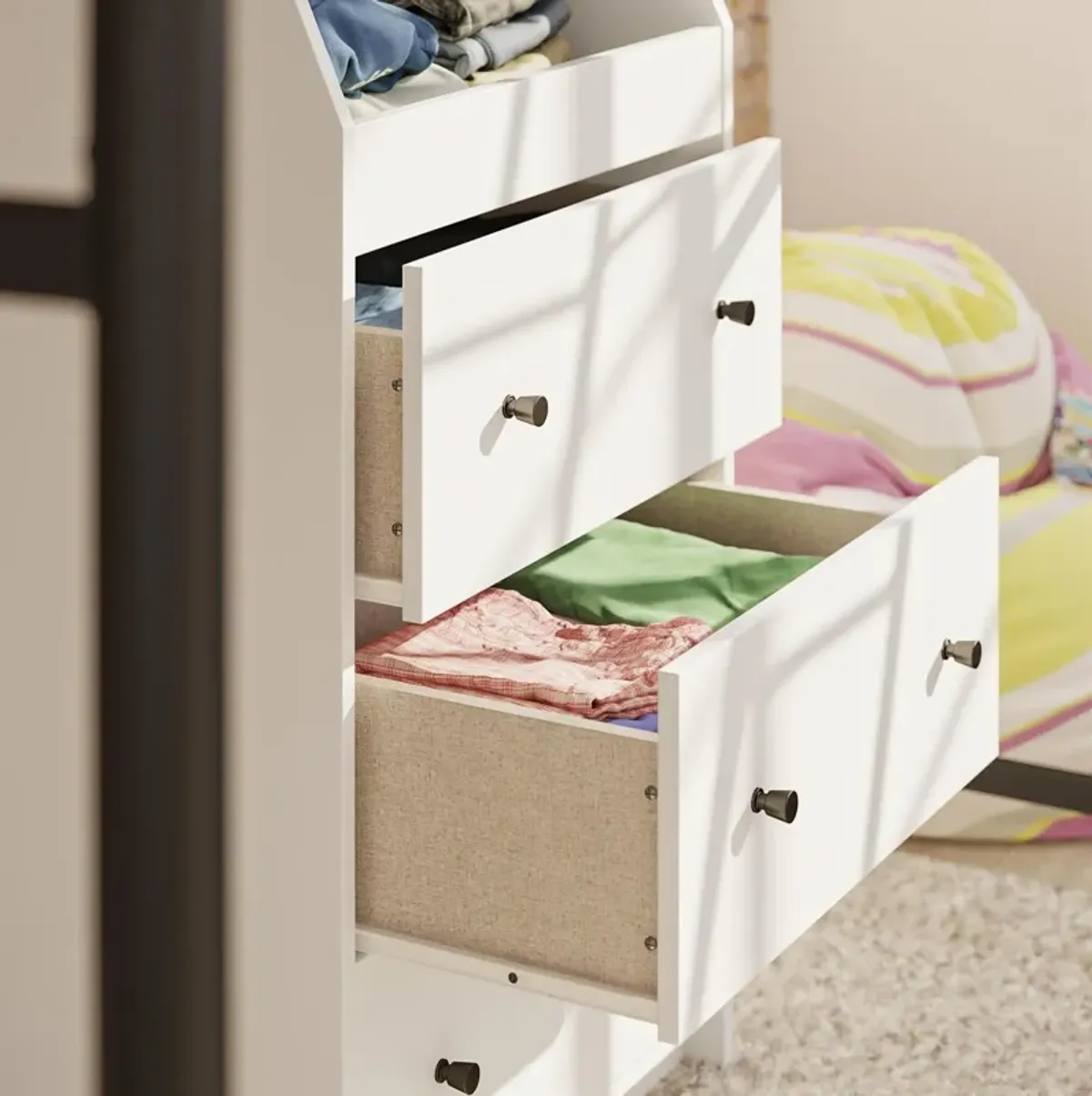 The Loft 3 Drawer Dresser with Open Top Storage