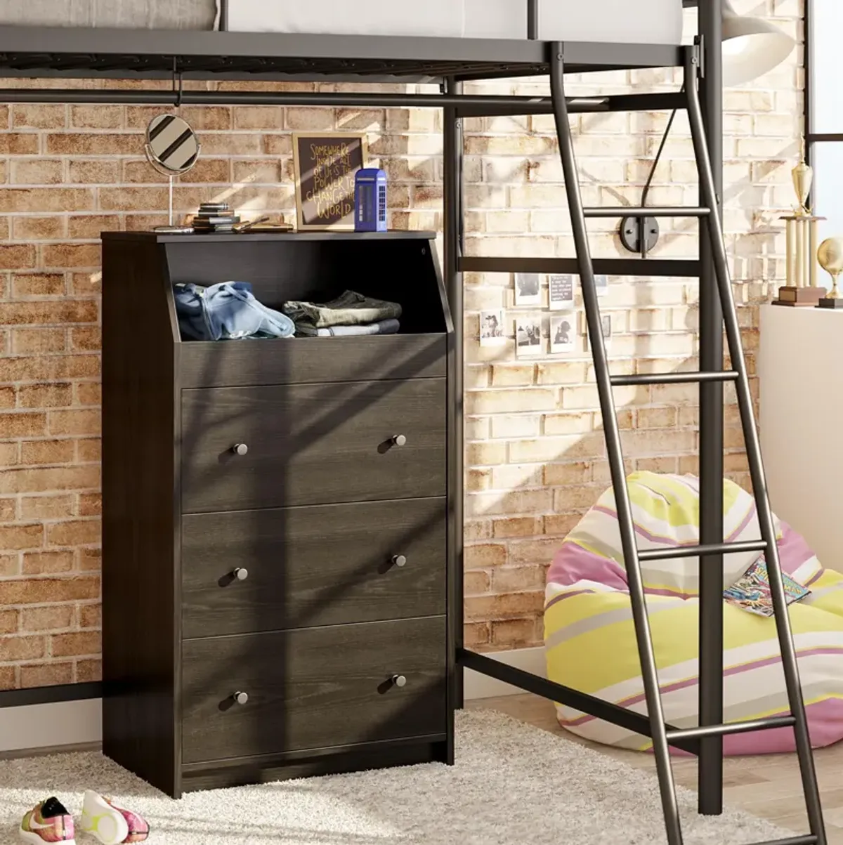 The Loft 3 Drawer Dresser with Open Top Storage