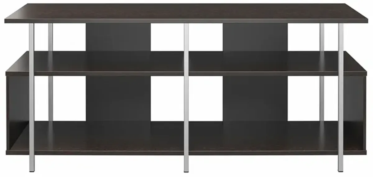 Alonso Mixed Media TV Stand with 4 Open Shelves for TVs up to 69 Inches