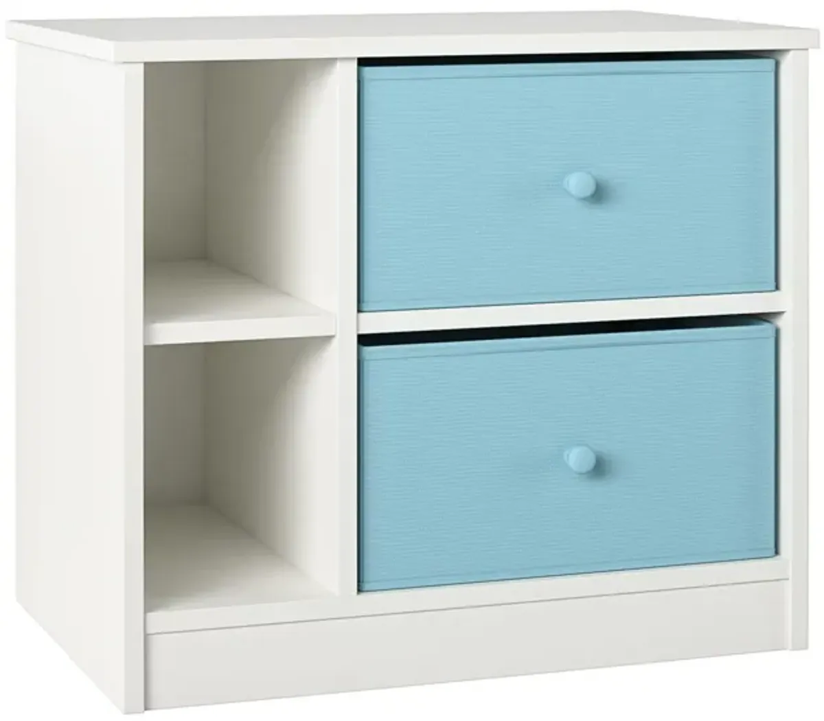 Mya Park Nightstand with 2 Fabric Storage Bins