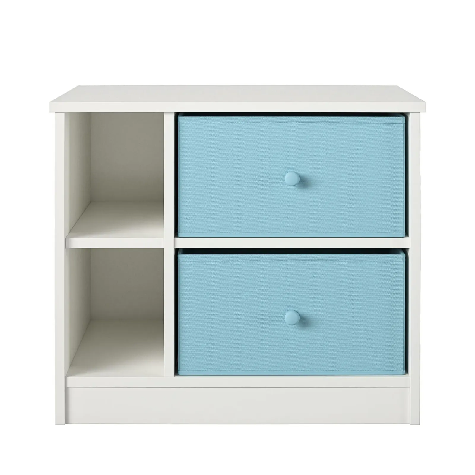 Mya Park Nightstand with 2 Fabric Storage Bins