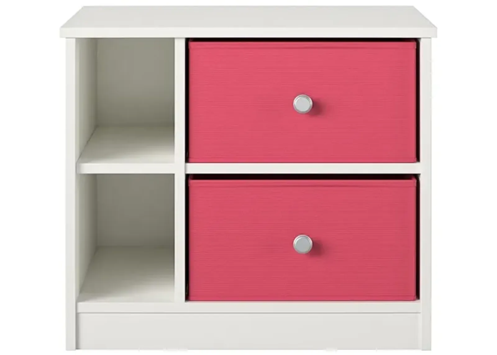 Mya Park Nightstand with 2 Fabric Storage Bins