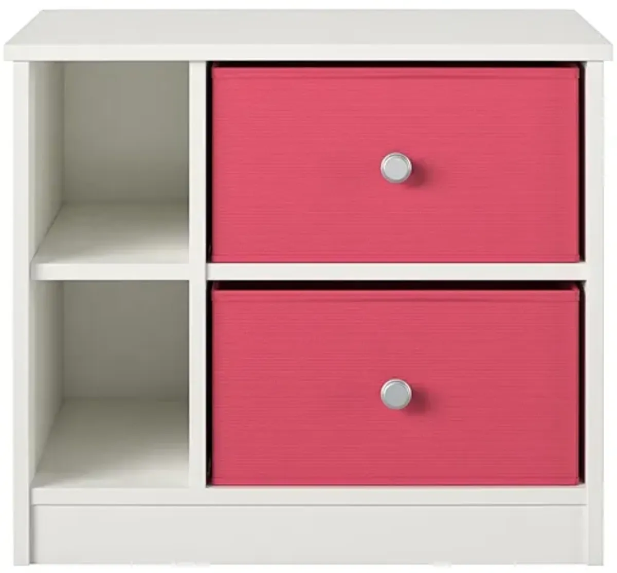 Mya Park Nightstand with 2 Fabric Storage Bins