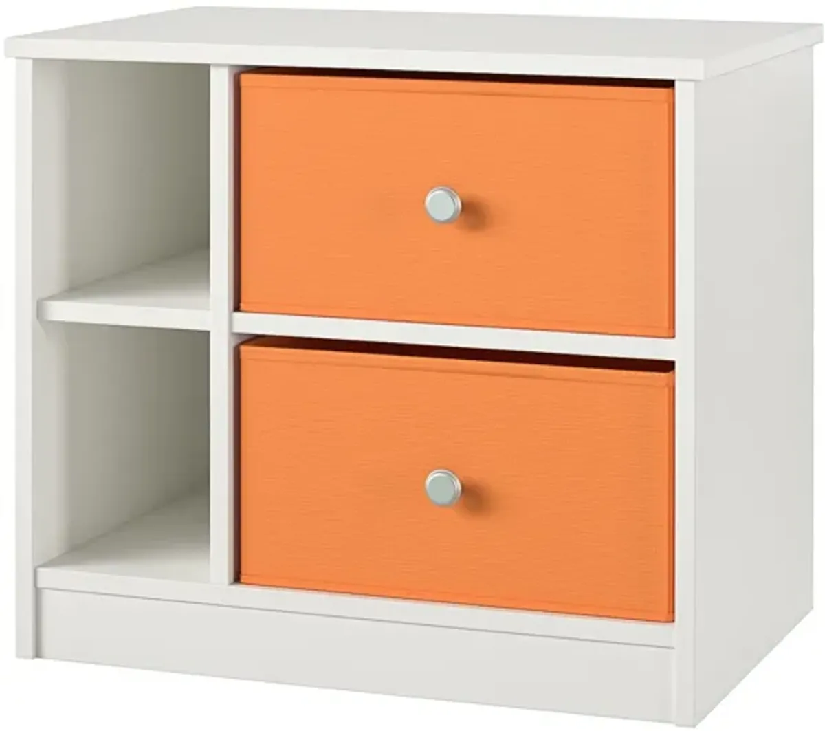 Mya Park Nightstand with 2 Fabric Storage Bins