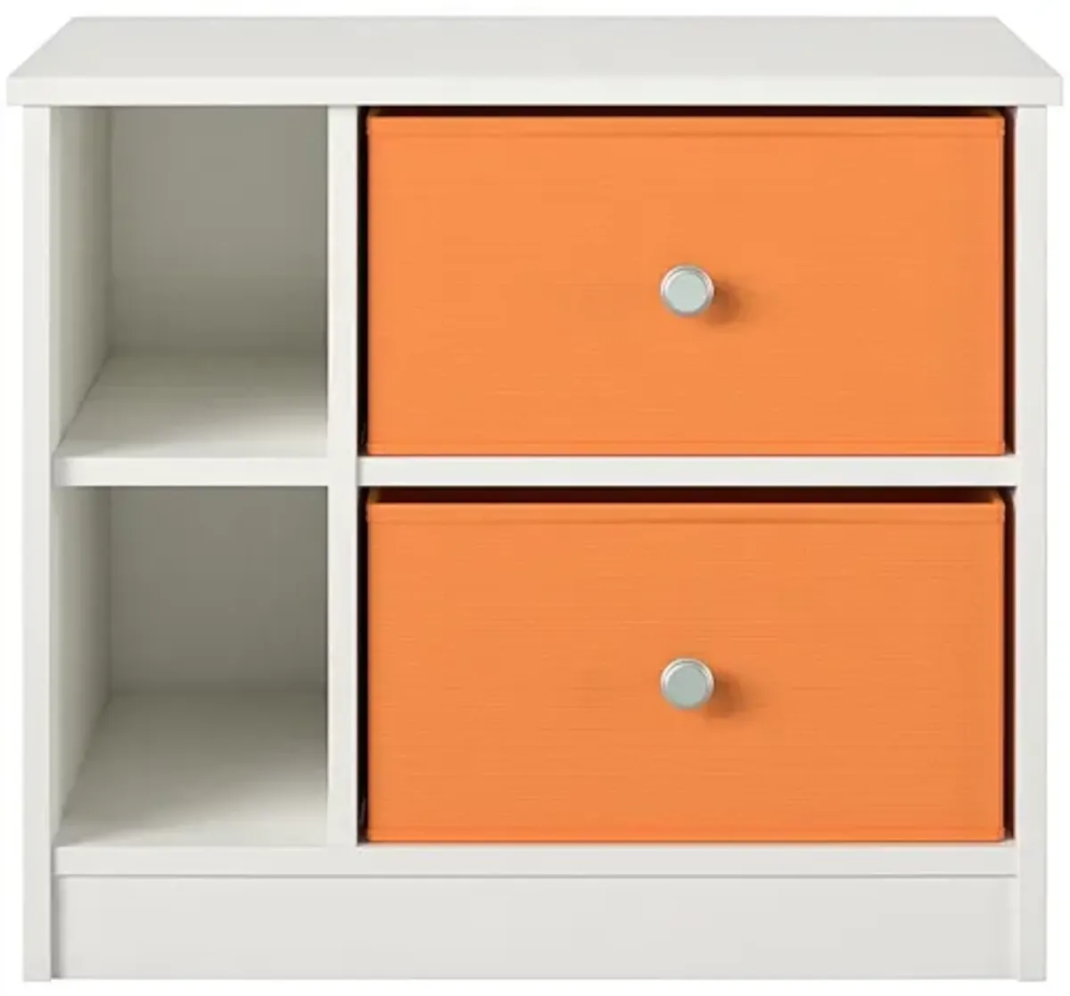 Mya Park Nightstand with 2 Fabric Storage Bins