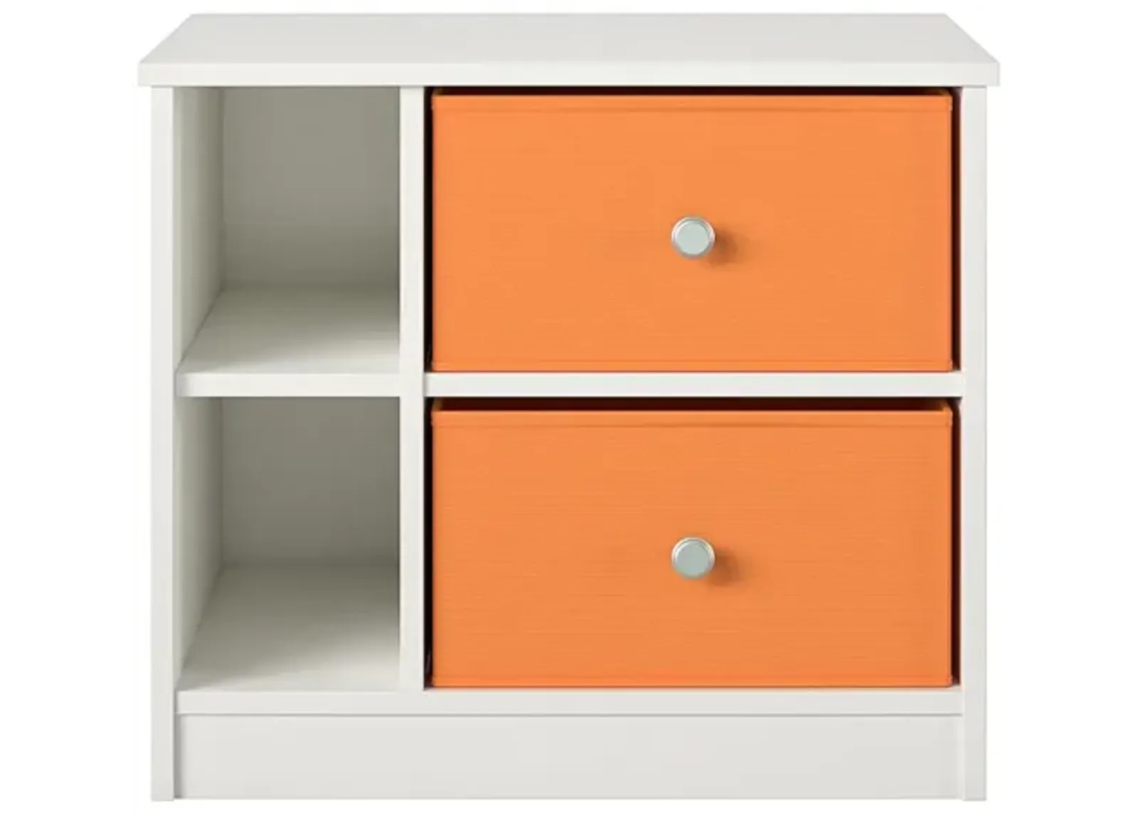 Mya Park Nightstand with 2 Fabric Storage Bins