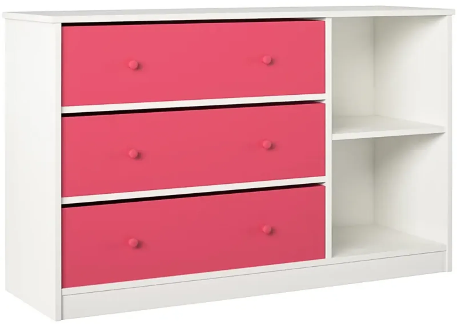 Mya Park Wide Dresser with 3 Fabric Storage Bins