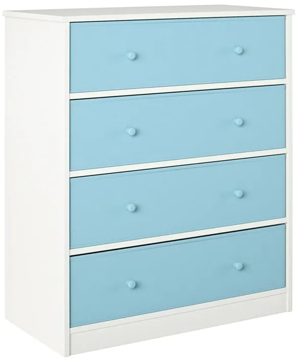 Mya Park Tall Dresser with 4 Fabric Storage Bins