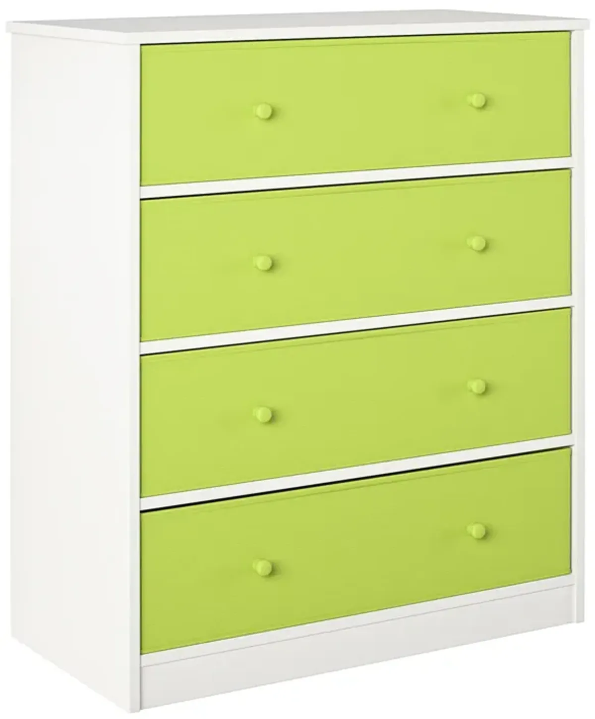 Mya Park Tall Dresser with 4 Fabric Storage Bins