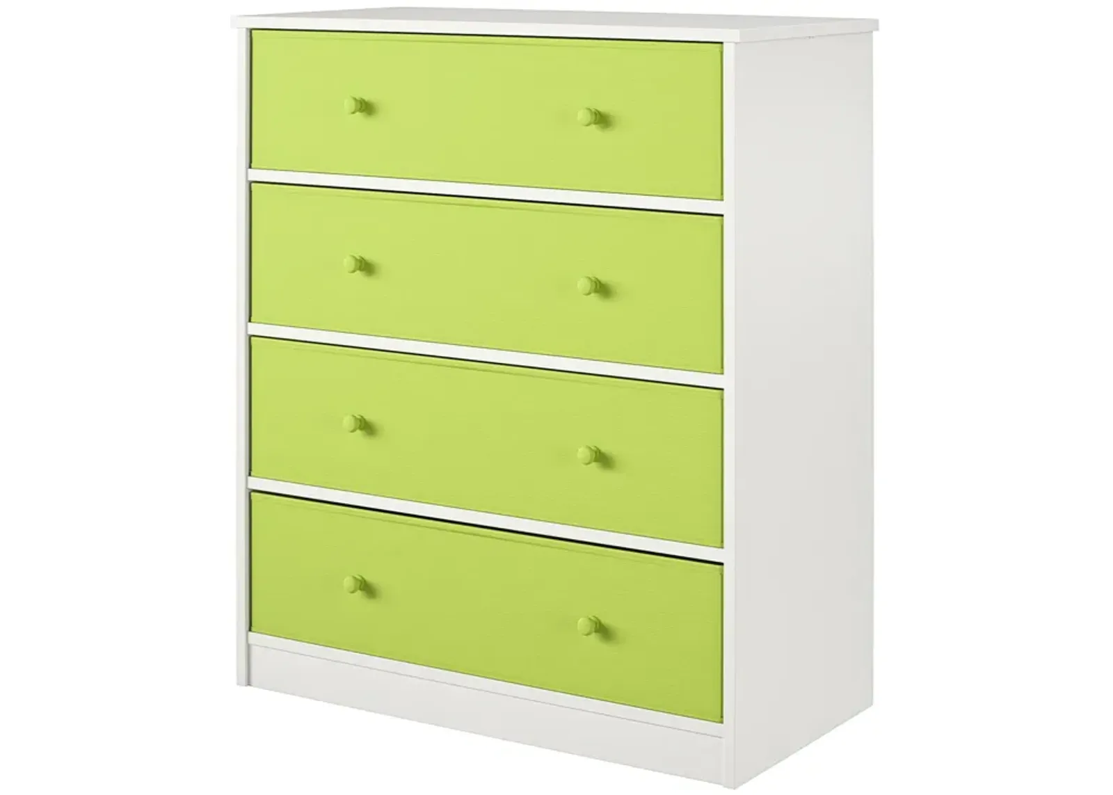 Mya Park Tall Dresser with 4 Fabric Storage Bins