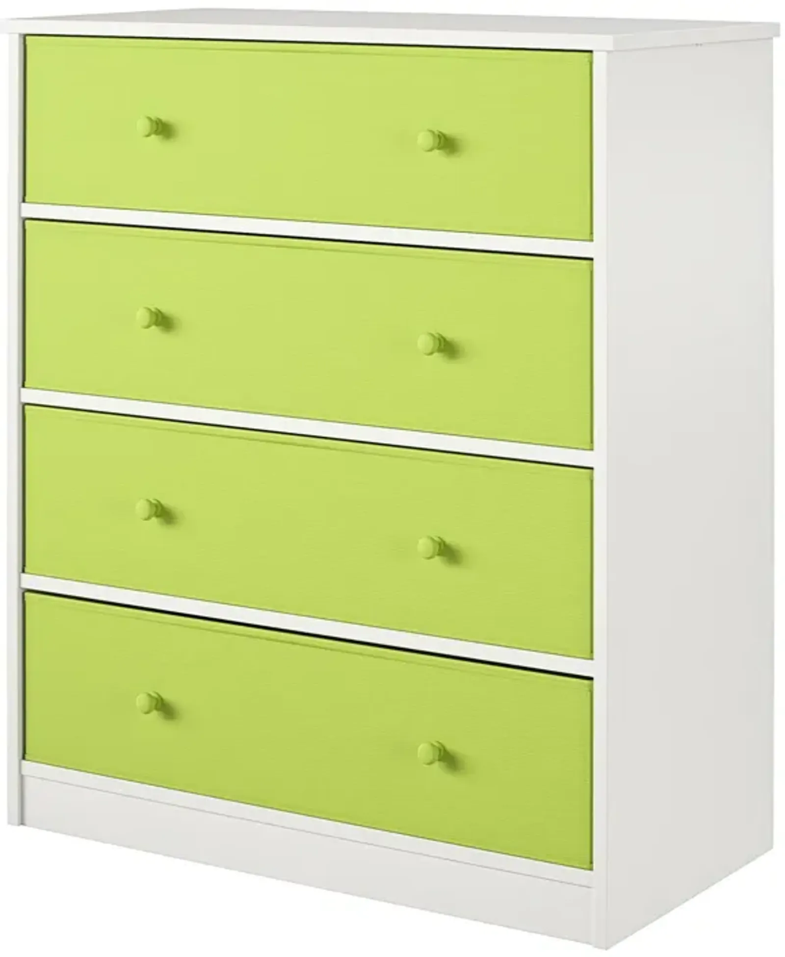 Mya Park Tall Dresser with 4 Fabric Storage Bins