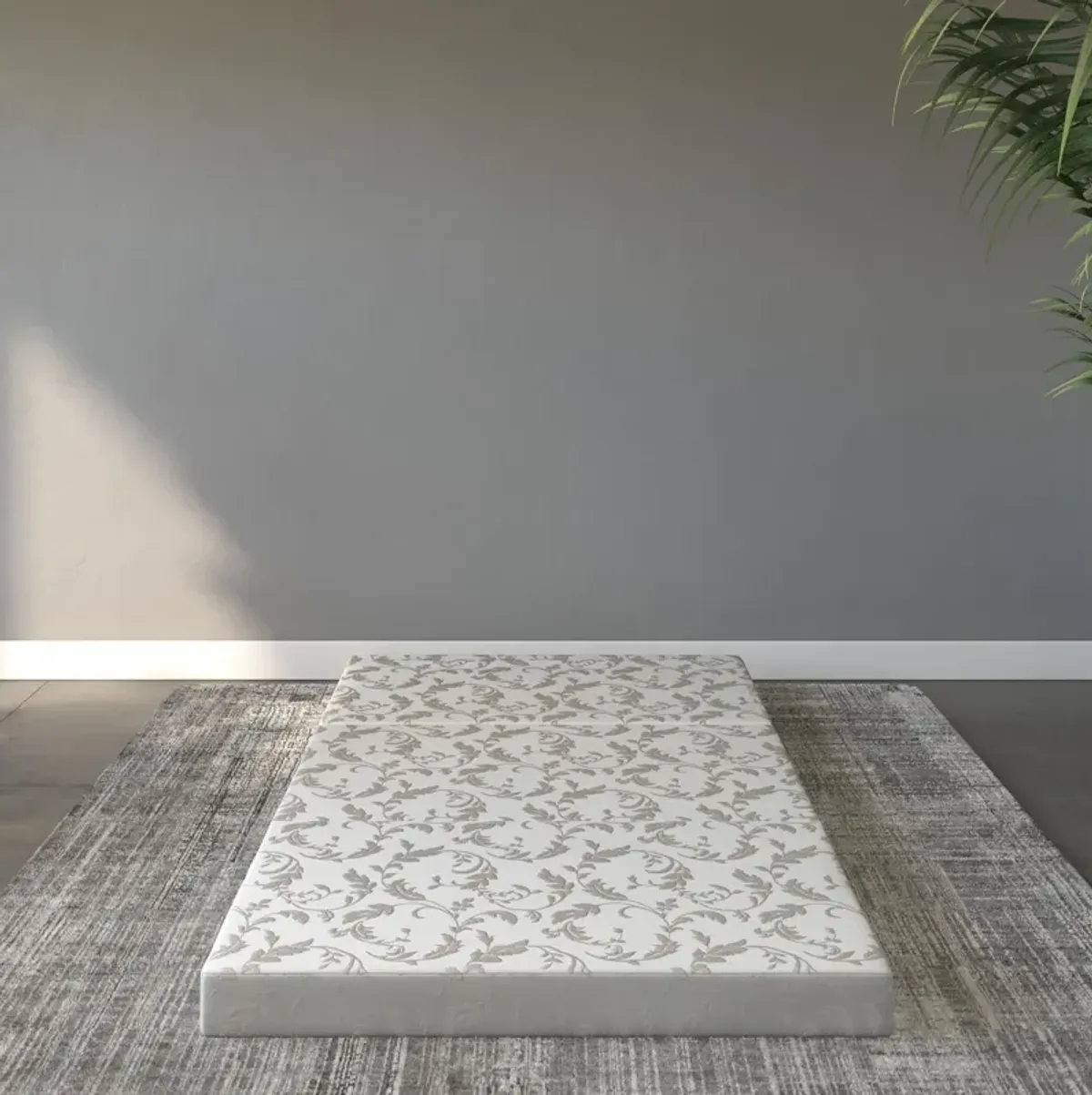 4-Inch Tri Folding Mattress with Carry Bag and Washable Cover