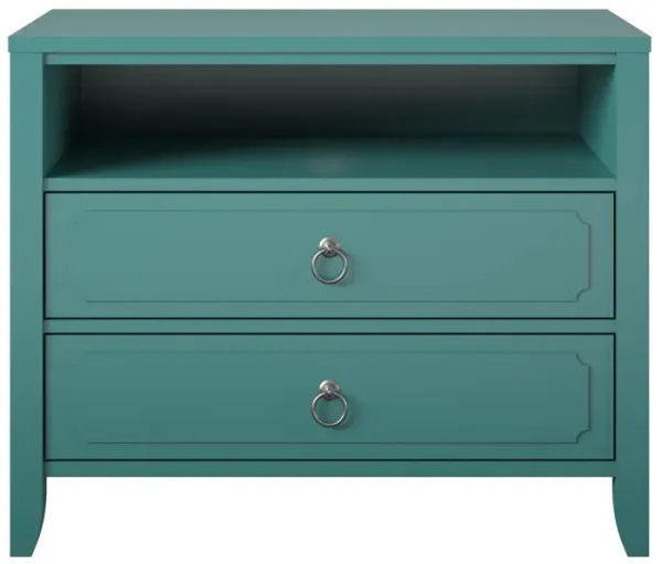 Her Majesty 2 Drawer Nightstand with 1 Open Cubby and 2 Drawers