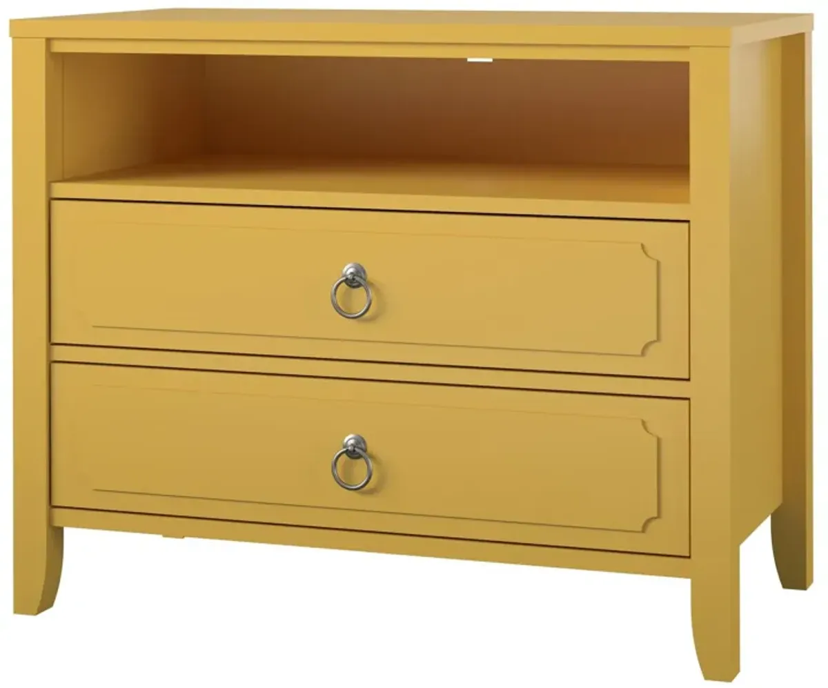 Her Majesty 2 Drawer Nightstand with 1 Open Cubby and 2 Drawers