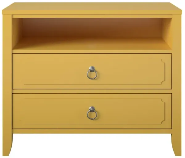 Her Majesty 2 Drawer Nightstand with 1 Open Cubby and 2 Drawers
