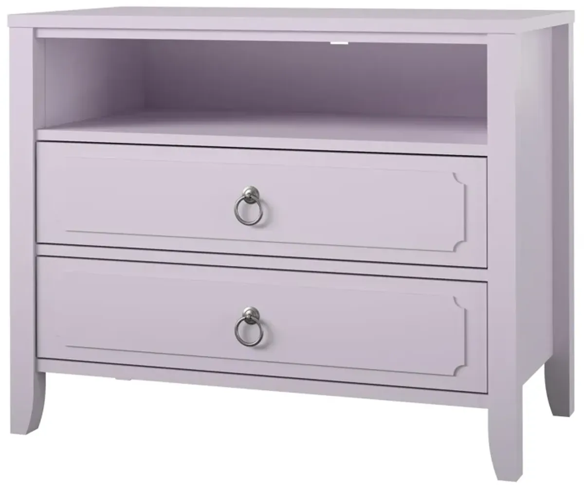 Her Majesty 2 Drawer Nightstand with 1 Open Cubby and 2 Drawers