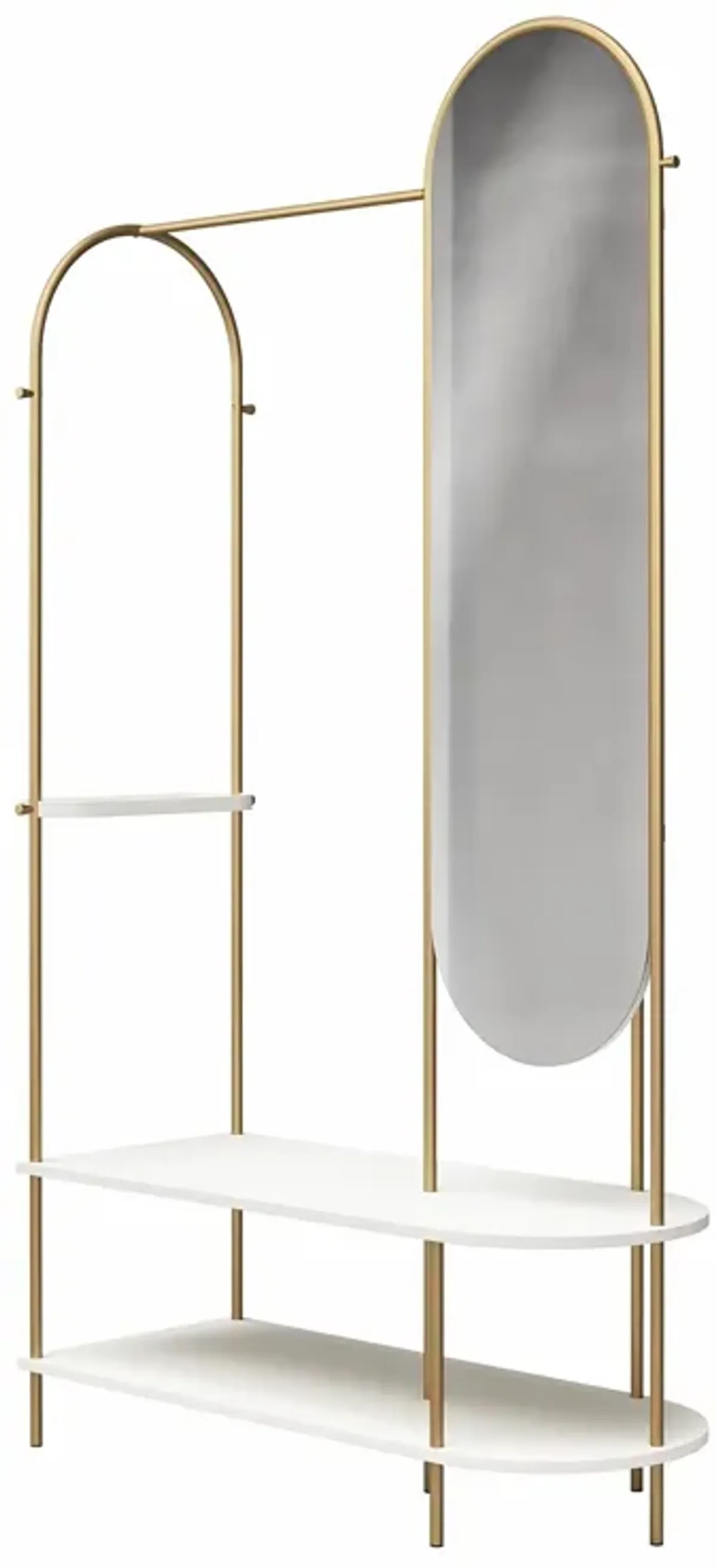 Anastasia Clothing and Shoe Storage with Vertical Mirror