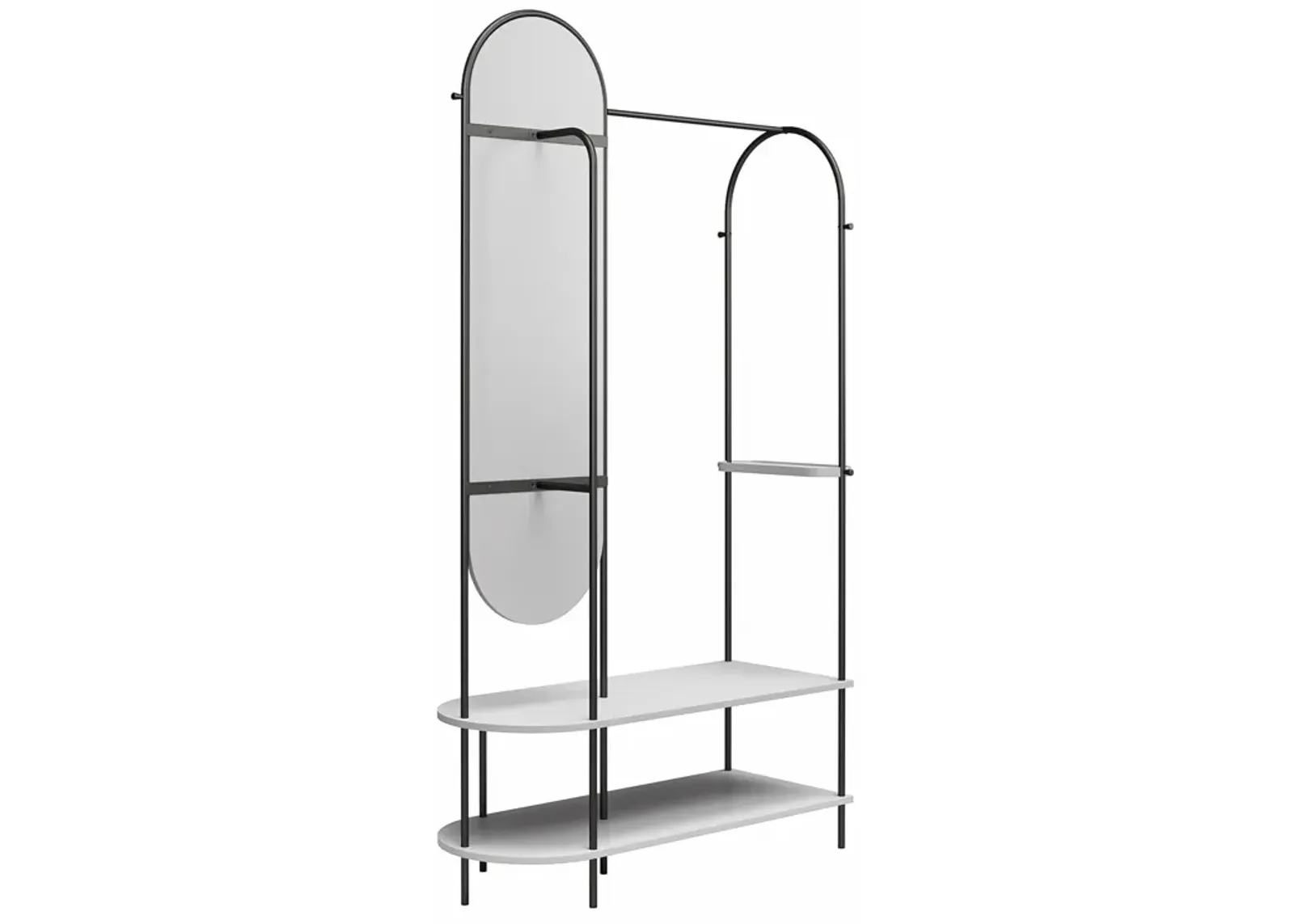 Anastasia Clothing and Shoe Storage with Vertical Mirror