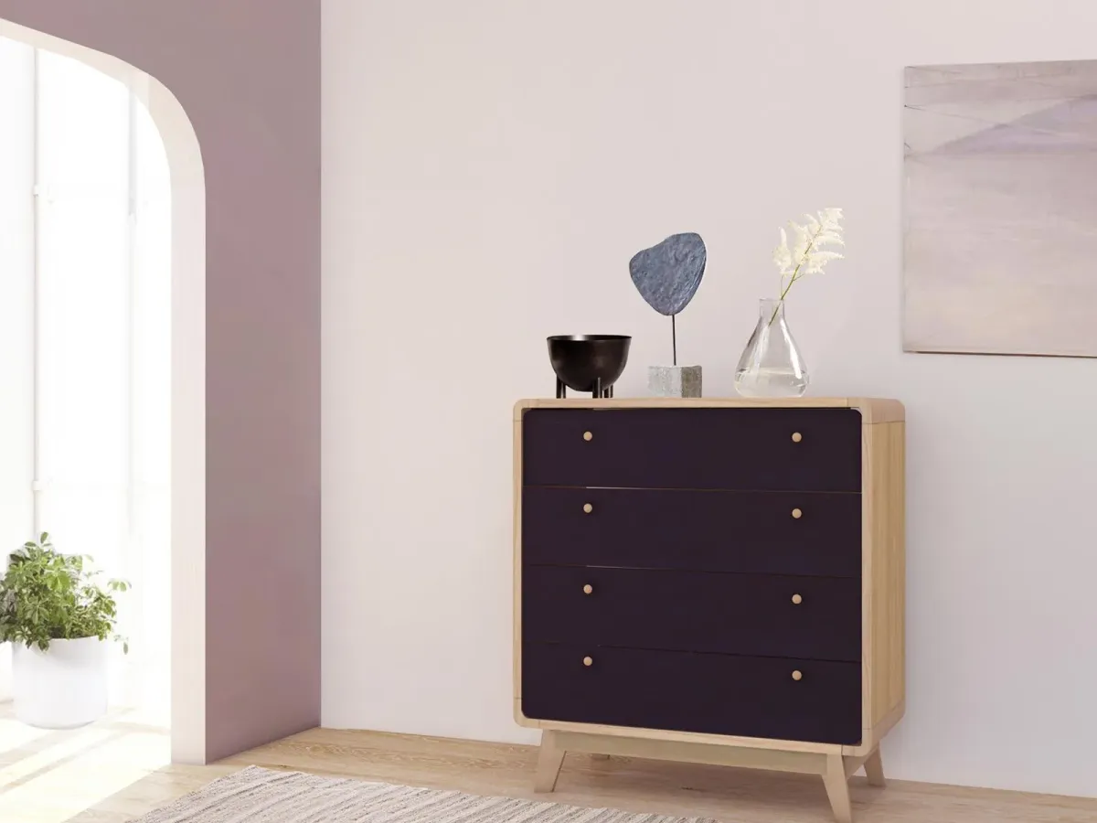 Leva Scandinavian Style 4 Drawer Dresser