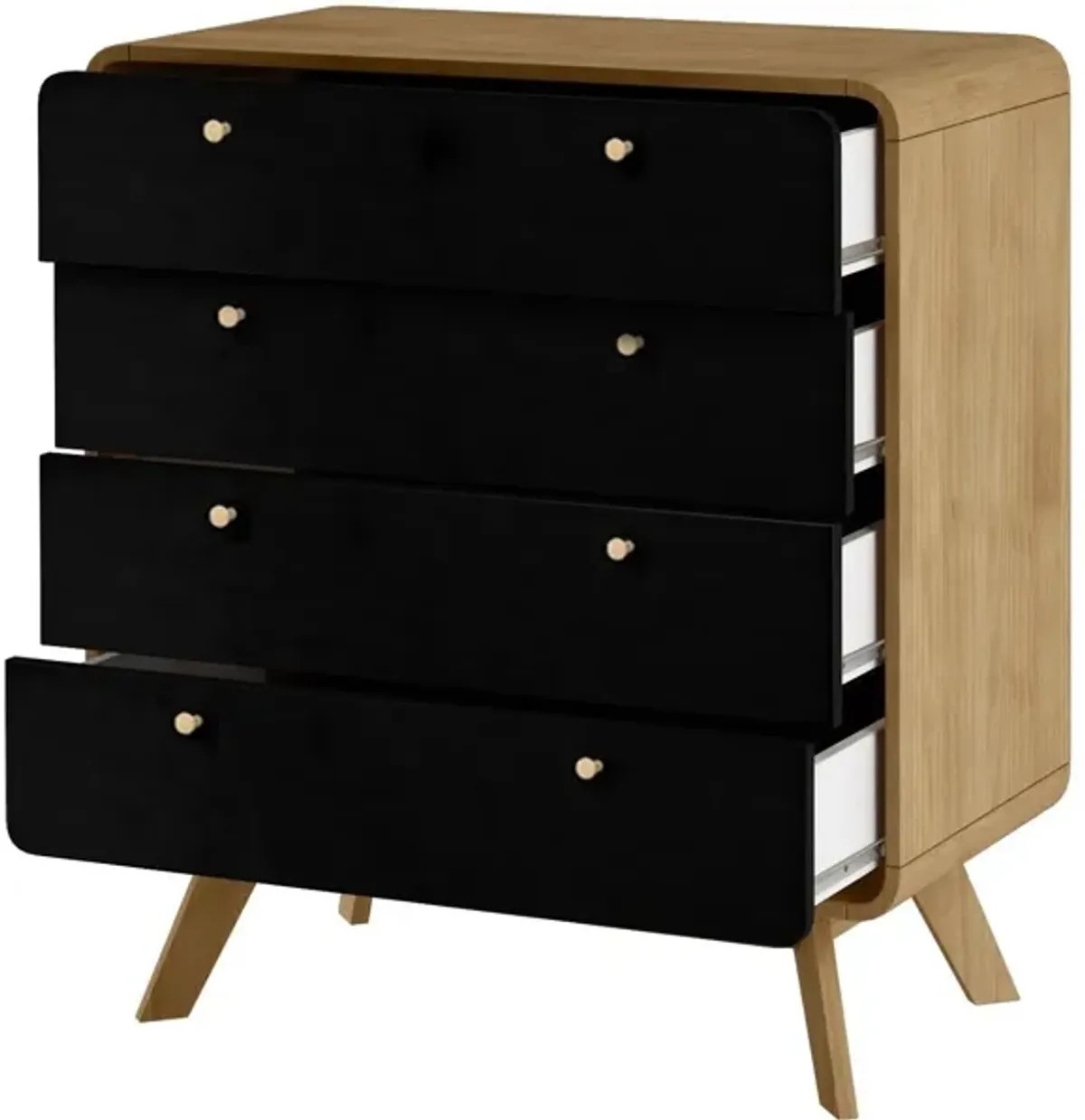 Leva Scandinavian Style 4 Drawer Dresser