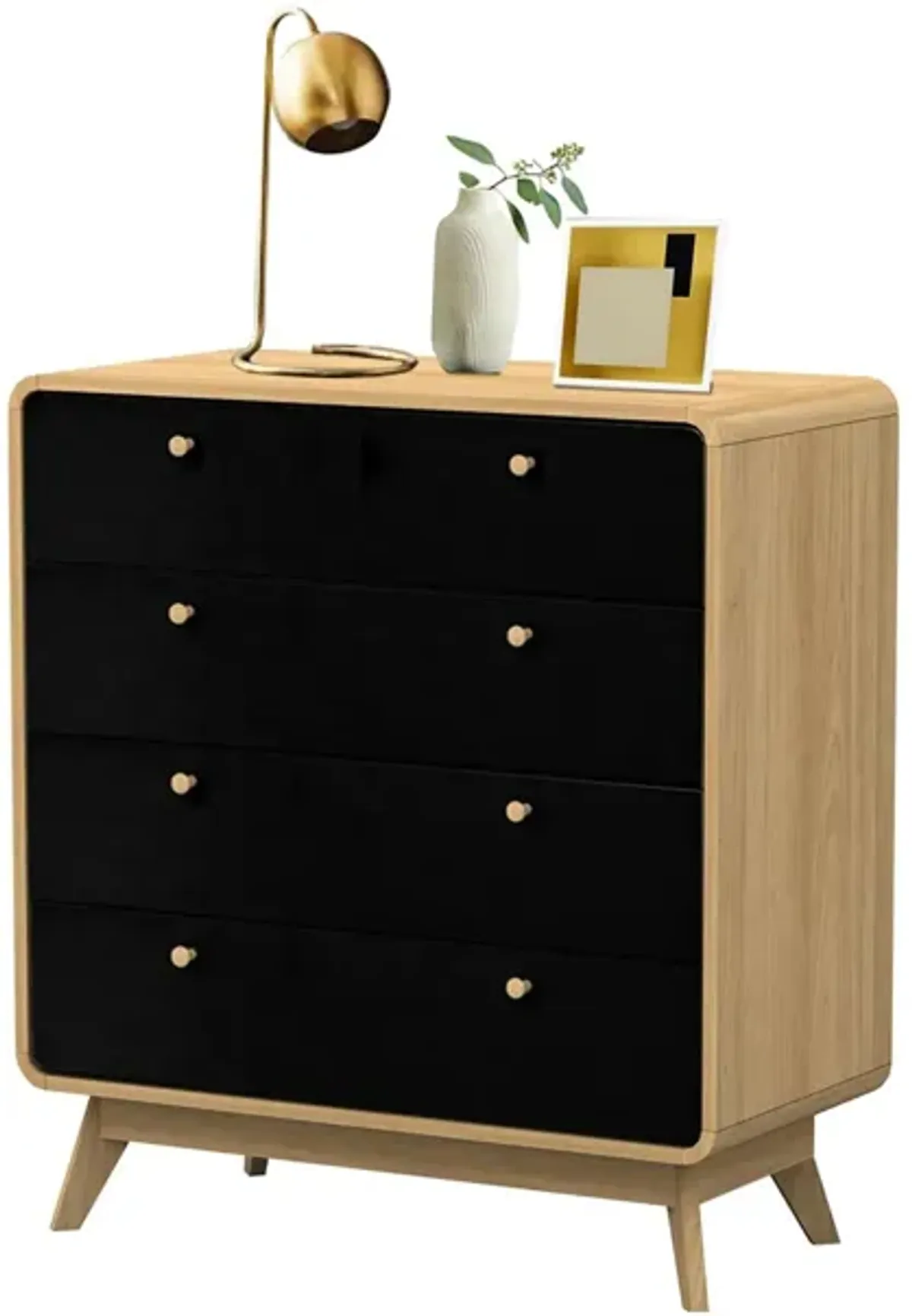 Leva Scandinavian Style 4 Drawer Dresser