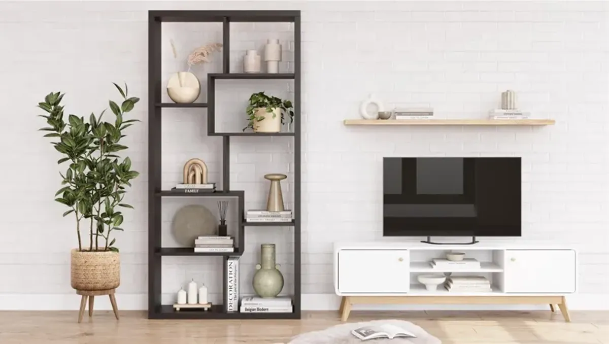 Leva Scandinavian Style Open Bookcase with Multiple Shelves