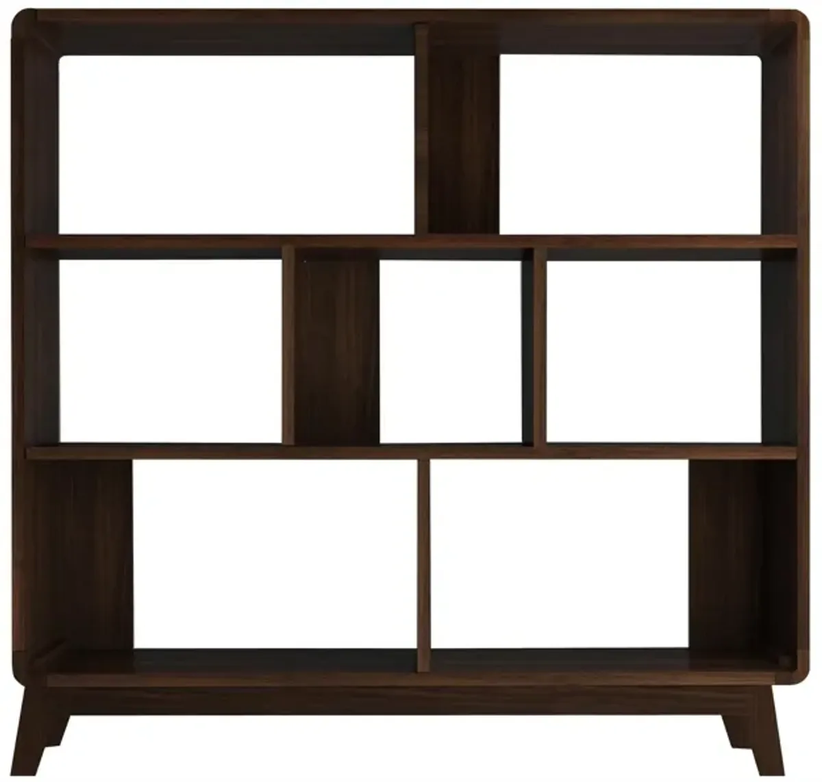 Leva Scandinavian Style Bookcase with 7 Open Cubbies