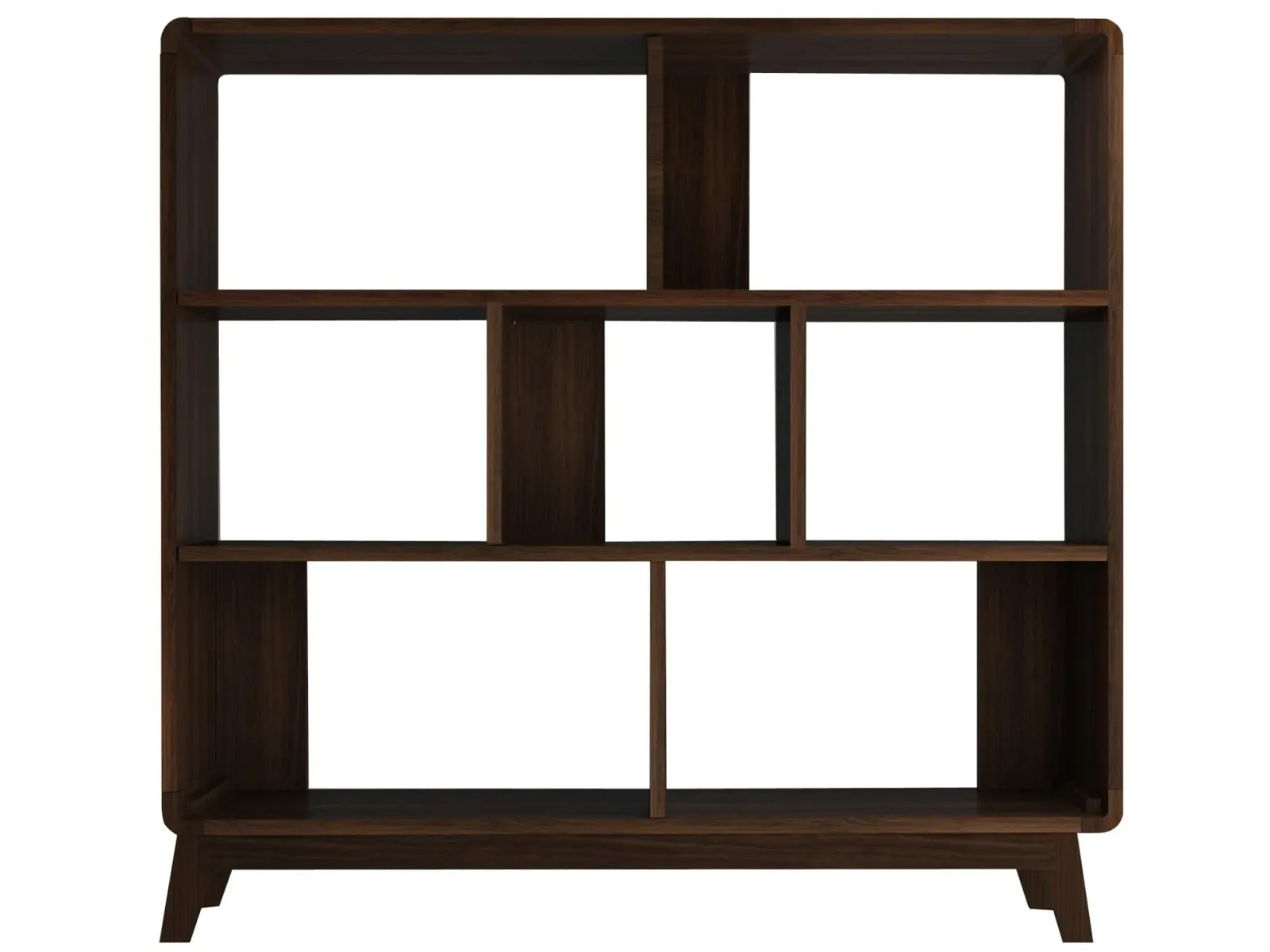 Leva Scandinavian Style Bookcase with 7 Open Cubbies