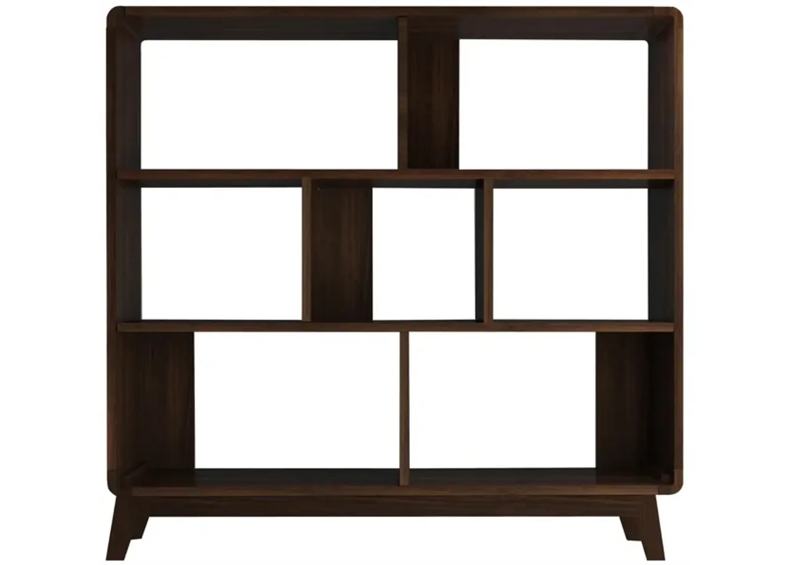 Leva Scandinavian Style Bookcase with 7 Open Cubbies