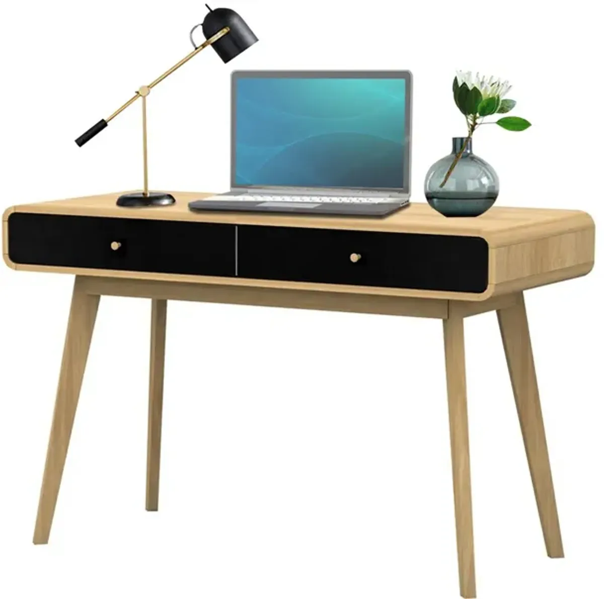 Leva Scandinavian Style Desk with 2 Drawers