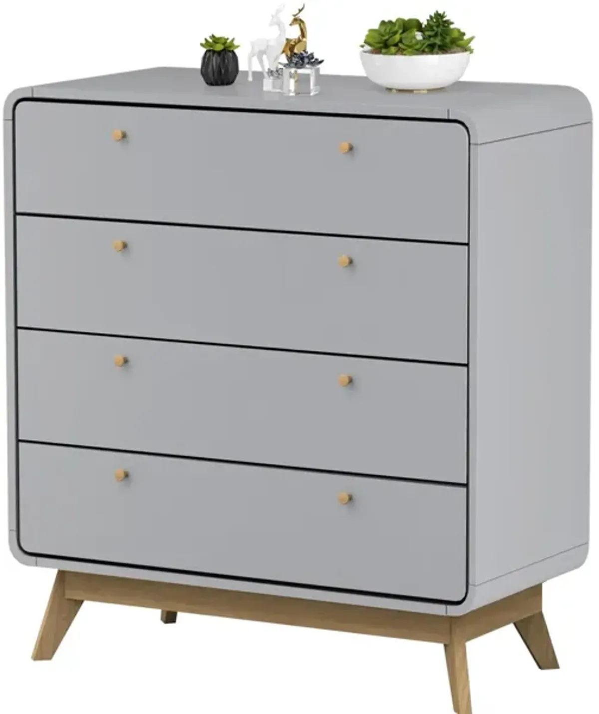 Leva Scandinavian Style 4 Drawer Dresser