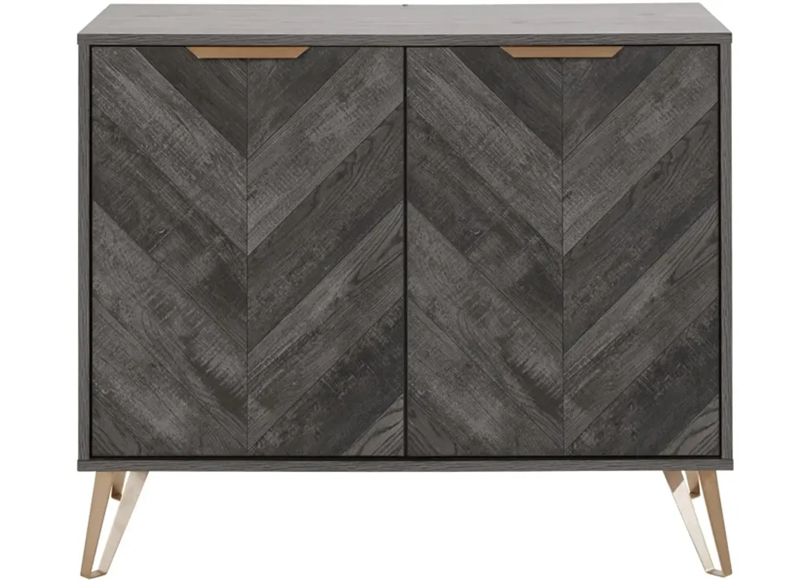 Bo Chevron Sideboard with 2 Closed Doors and Adjustable Shelves