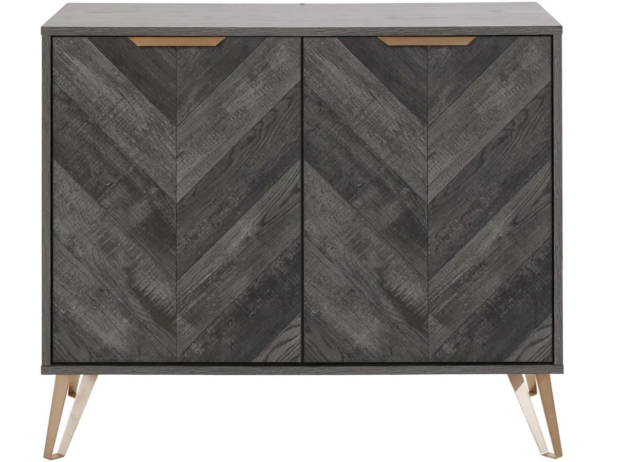 Bo Chevron Sideboard with 2 Closed Doors and Adjustable Shelves