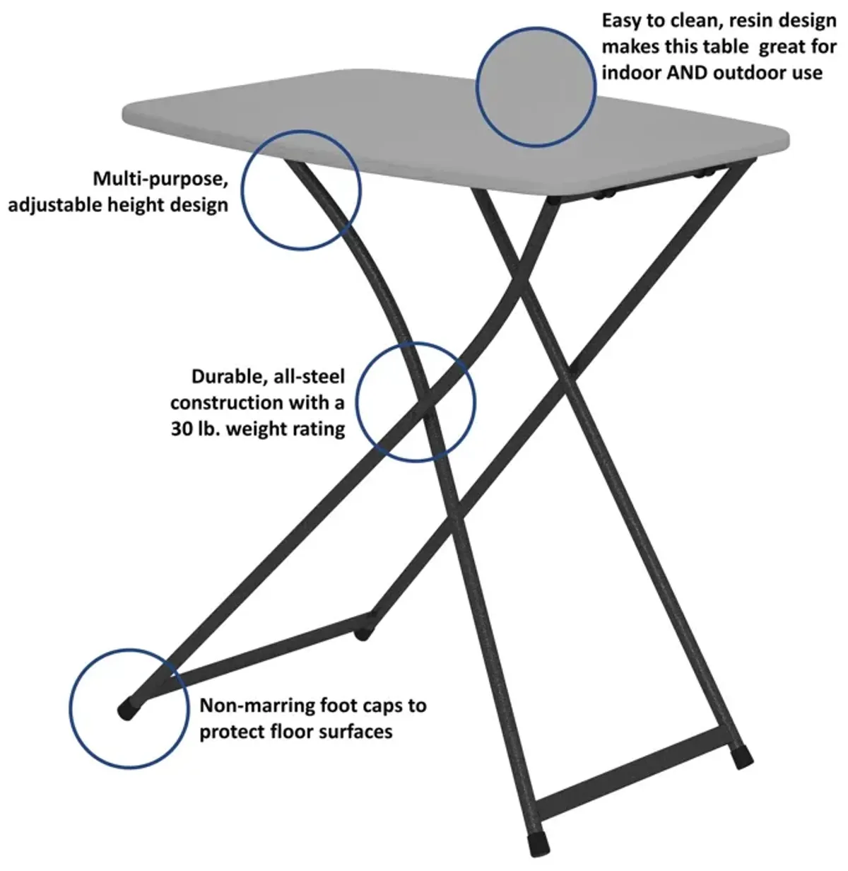 Multi-Functional, Adjustable, Personal Folding Activity Table