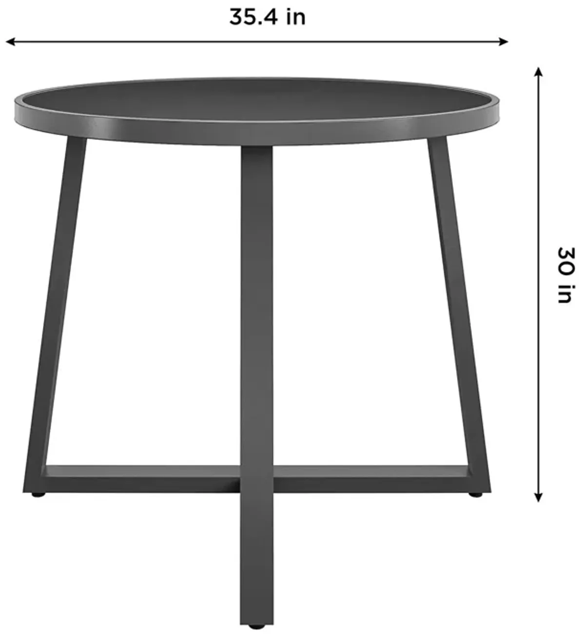 35" Round Indoor or Outdoor Dining Table with Glass Top