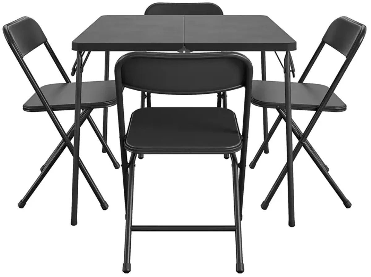 5-Piece Solid Resin Centerfold Table & Chair Dining Set