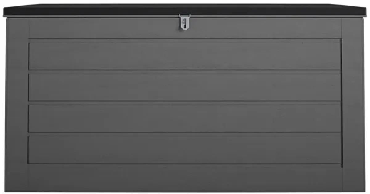 Outdoor Patio Deck Storage Box, Extra Large, 180 Gallons, Black and Charcoal