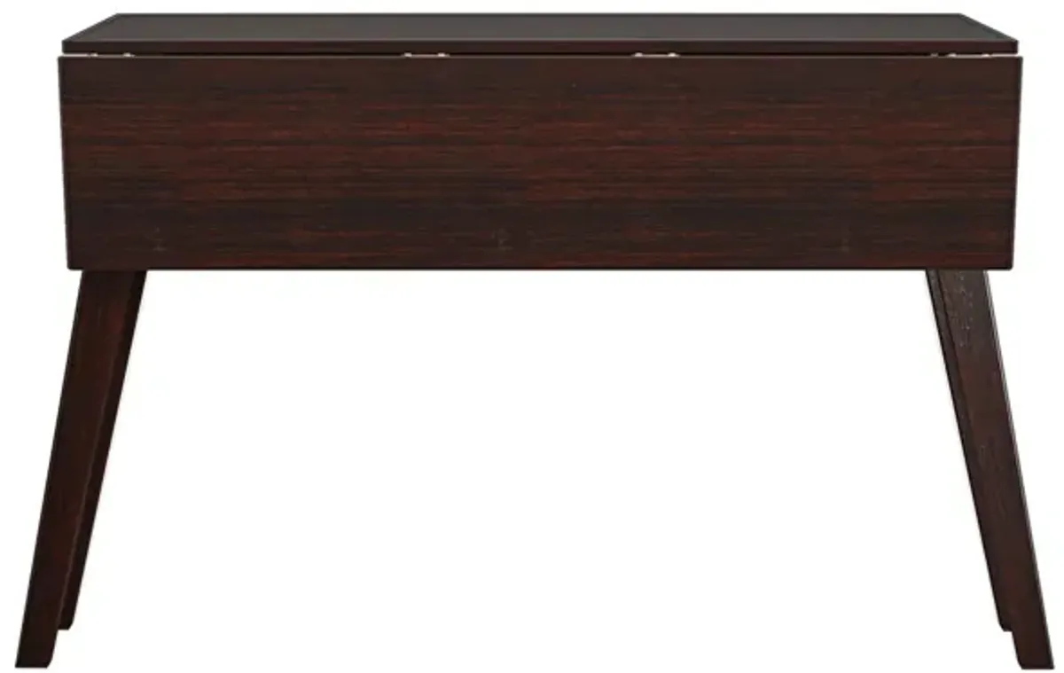 48" x 30" Wood Drop-Leaf Dining & Console Table, Dark Mahogany